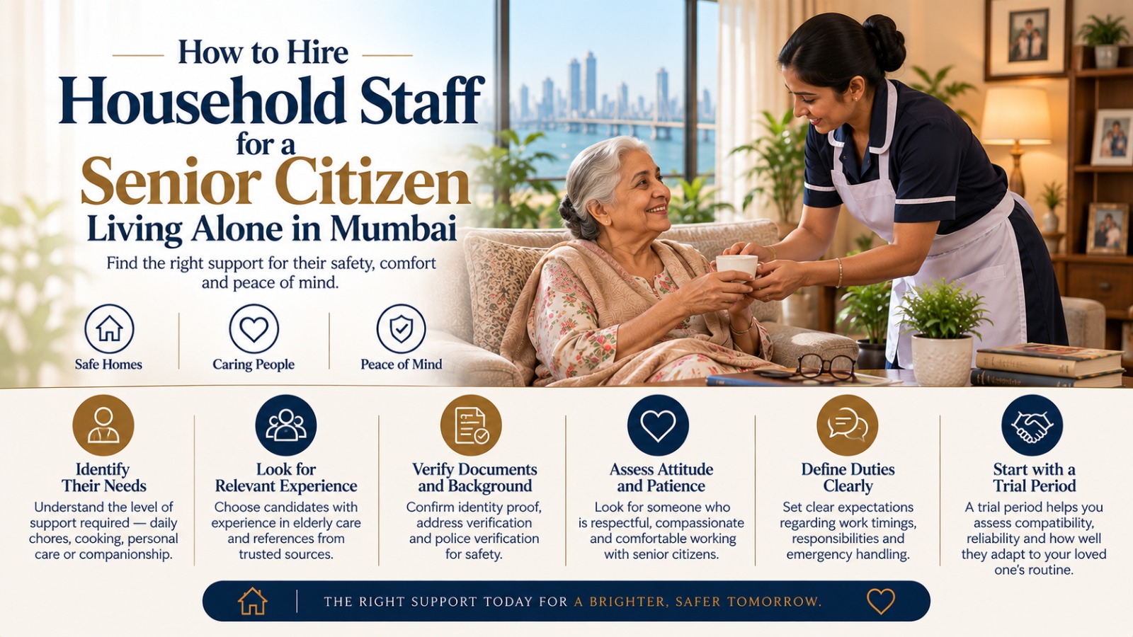 How to Hire Household Staff for a Senior Citizen Living Alone in Mumbai