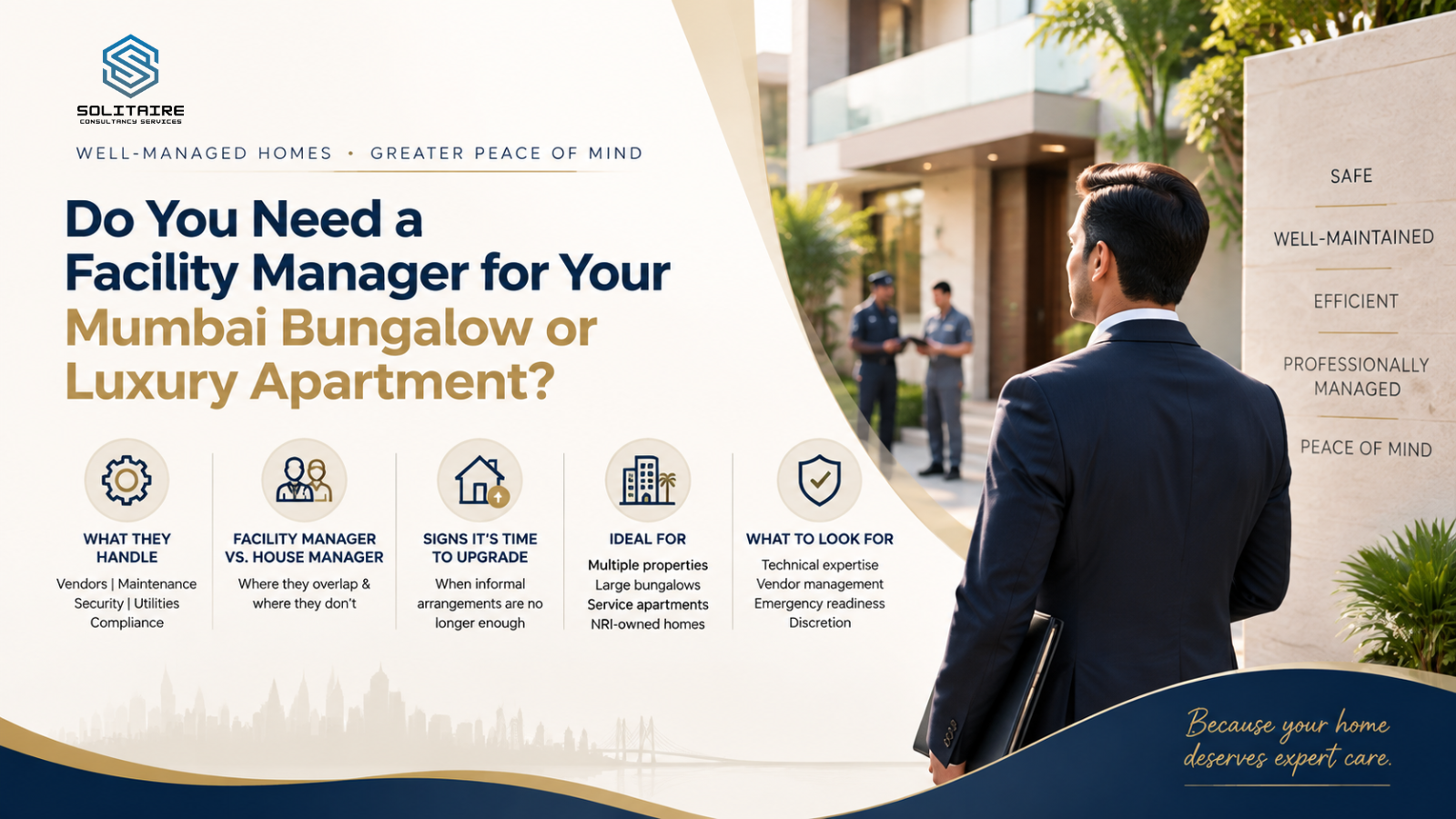 Facility manager for luxury homes Mumbai guide with 5-point checklist and Mumbai property