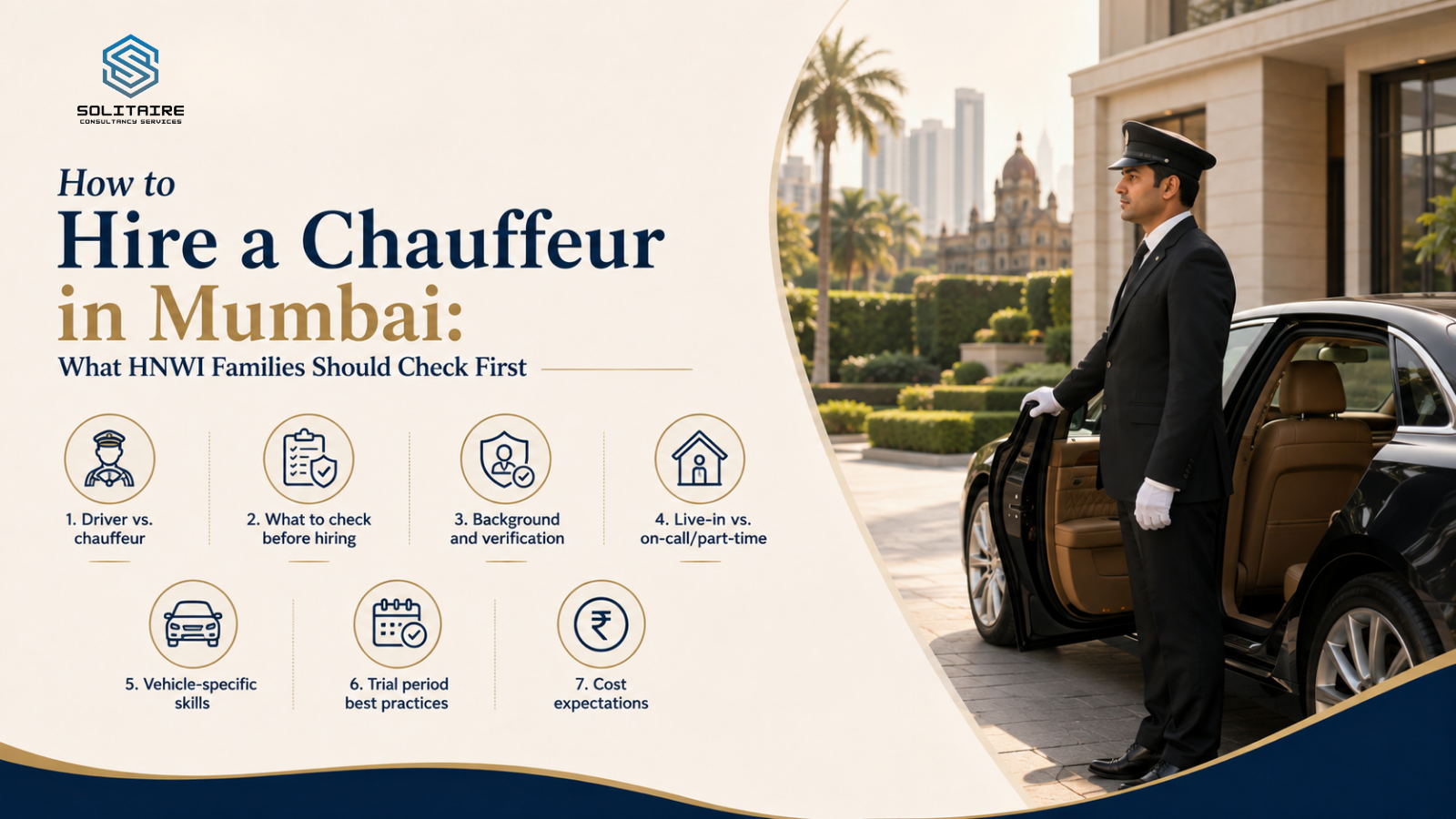 Hire a chauffeur in Mumbai guide for HNWI households, live-in and on-call options