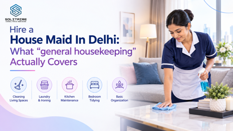 Hire a house maid in Delhi guide with general housekeeping checklist and verification steps